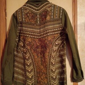 Embellished shirt jacket